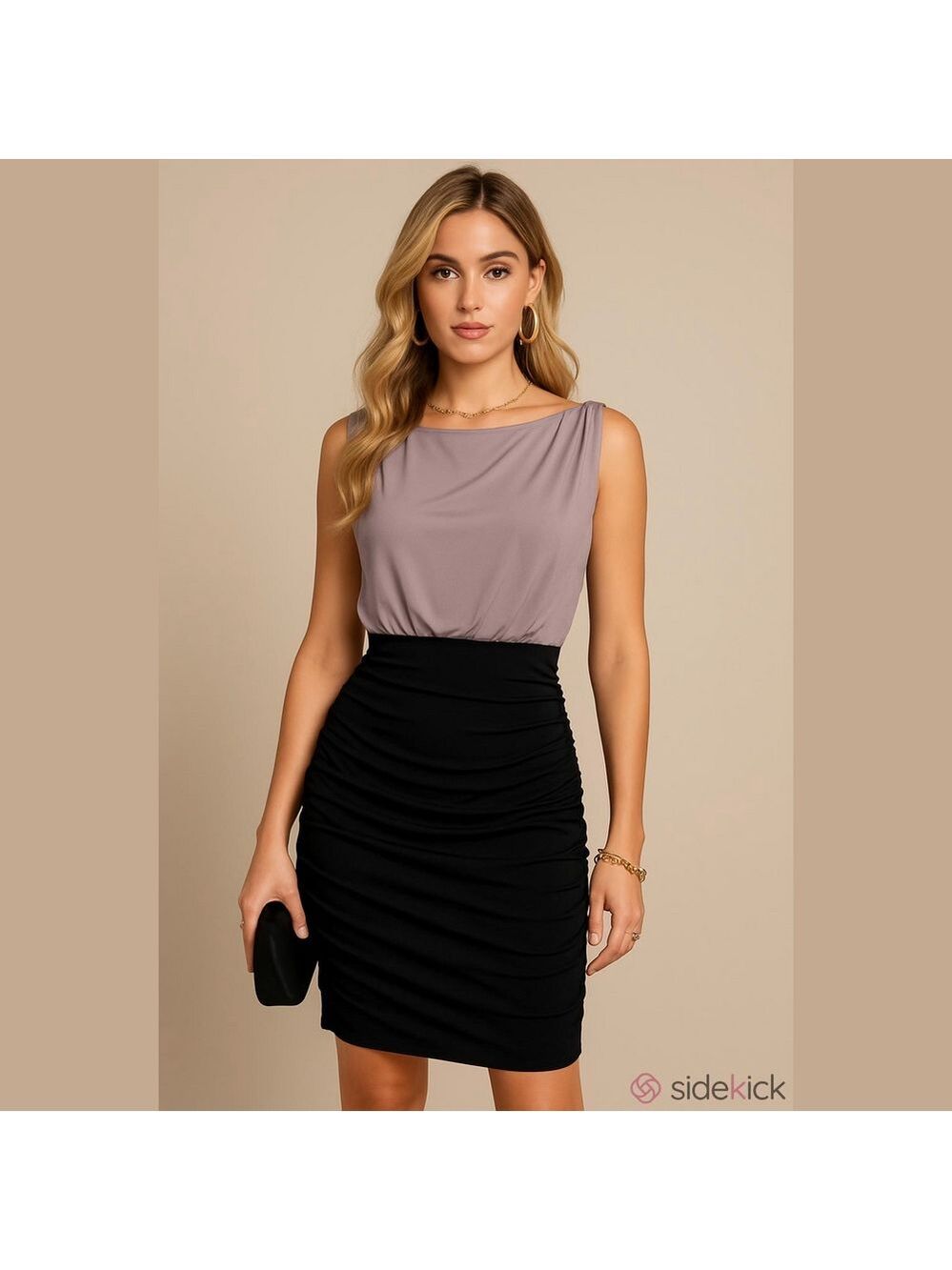 Suzi Chin for Maggy Boutique Dusty Lavender Cocktail Dress Size 4